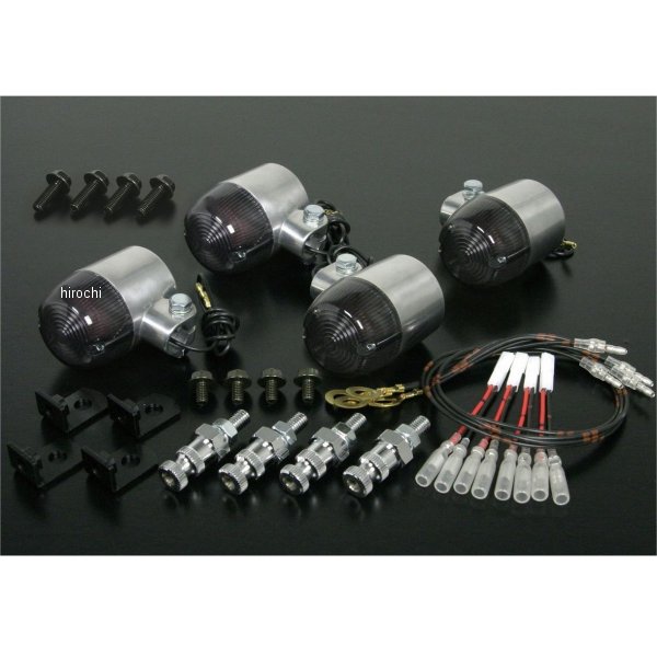 SP武川 丸型Mアルミウインカーキット スモーク 4個入り 05-08-0557 HD店