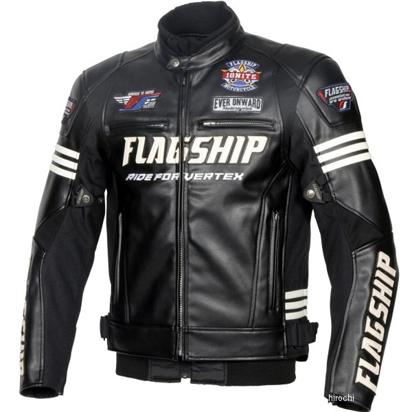 フラッグシップ FLAGSHIP 秋冬モデル イグナイトPUレザージャケット 黒/白 3Lサイズ FJ-W193 HD店