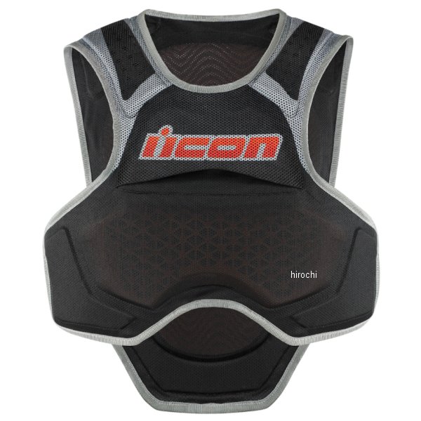 アイコン ICON 春夏モデル フィールド ソフトベスト FIELD ARMOR VEST SOFTCORE メガボルトブラック 3XL/4XLサイズ 2702-0284 HD店｜ヒロチー商事 ハーレー 店