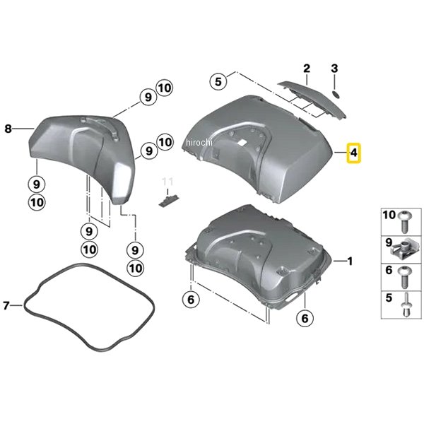 BMW純正 外側シェル トップケースリッド プライム 46547729426 HD店