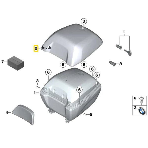 BMW純正 トップ ケース カバー アウター シェル 77448414337 HD店