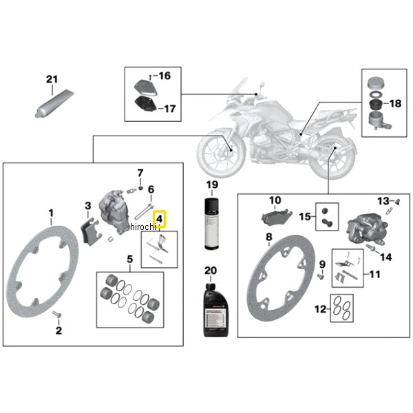 BMW純正 セット 固定部品 ブレーキ パッド 34118405105 HD店