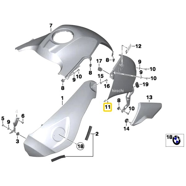 BMW純正 タンクカバー RH 46637698236 HD店