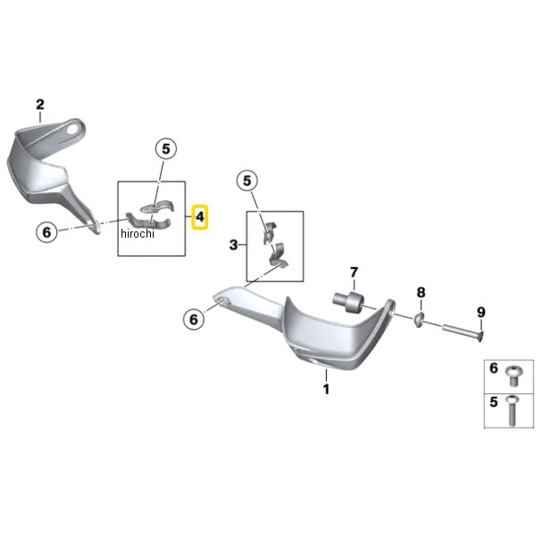 BMW純正 セット ナックル ガード クランプ RH 46637706796 HD店