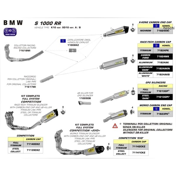 アロー ARROW フルエキゾースト コンペティション 15年-18年 BMW S1000RR チタン/カーボンエンド 71141CKZ HD店 113,376円