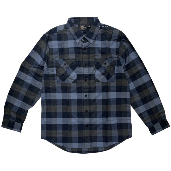 【即納】 ハーレー純正 新品 長袖 チェックシャツ バッファロー 青 Mサイズ 96264-22VM/000M HD店