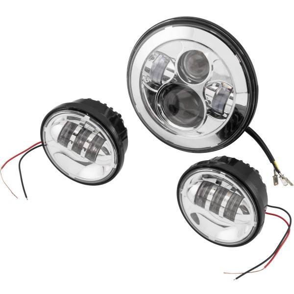 【USA在庫あり】 レトリックライティング LETRIC LIGHTING 7インチ LED ヘッドライト 4.5インチ パッシングランプ付き クローム letLLC-LHK-7C HD店