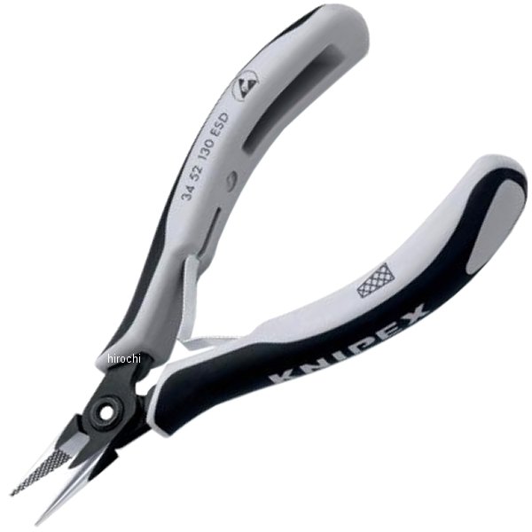 【メーカー在庫あり】 KNIPEX クニペックス 精密プライヤー 丸 クロスメッシュ 3452-130ESD HD店