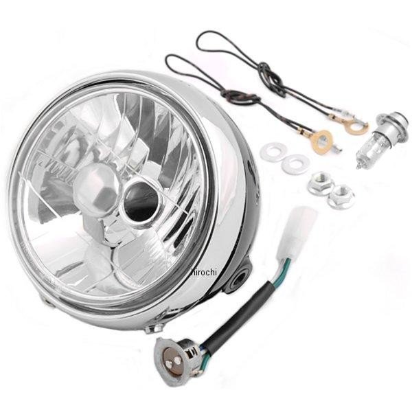 SP武川 マルチリフレクターヘッドライト タイプC 12V 30W/30W 取付け幅 128mm スーパホワイトバルブ付 汎用 モンキー ゴリラ 05-08-0487 HD店