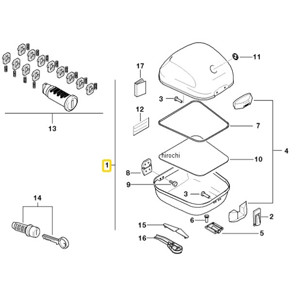 BMW純正 トップ ケース キー シリンダーなし 71607710982 HD店