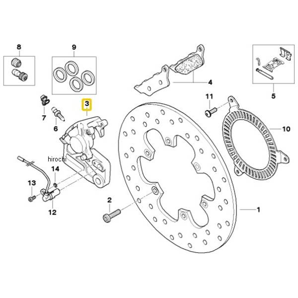 BMW純正 R ブレーキ キャリパー パッド無 34218530065 HD店
