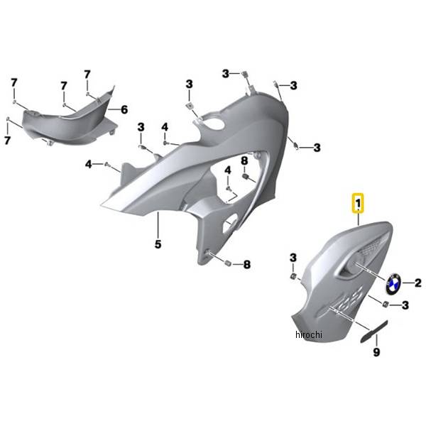BMW純正 エンブレムキャリア RH 46637727168 HD店