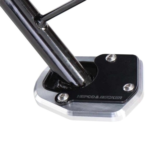 ヘプコアンドベッカー HEPCO&BECKER サイドスタンド エンラージメント 12年-16年 クロスツアラー シルバー/黒 4211971 00 91 HD店｜ヒロチー商事 ハーレー 店