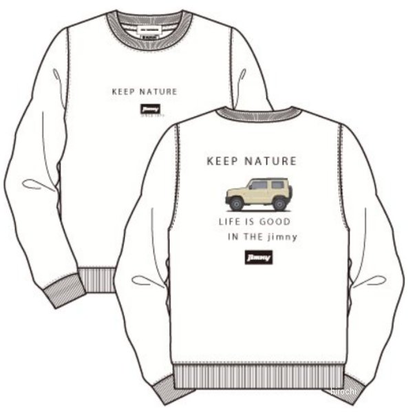 スズキ ジムニー スウェットシャツ バックプリント 白 Lサイズ 2202SZ02-32 HD店