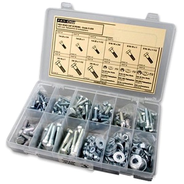 【メーカー在庫あり】 ガッツクローム HEXボルト＆ナットセット 粗目 ジンク 306PC GC-77468 HD店｜ヒロチー商事 ハーレー 店