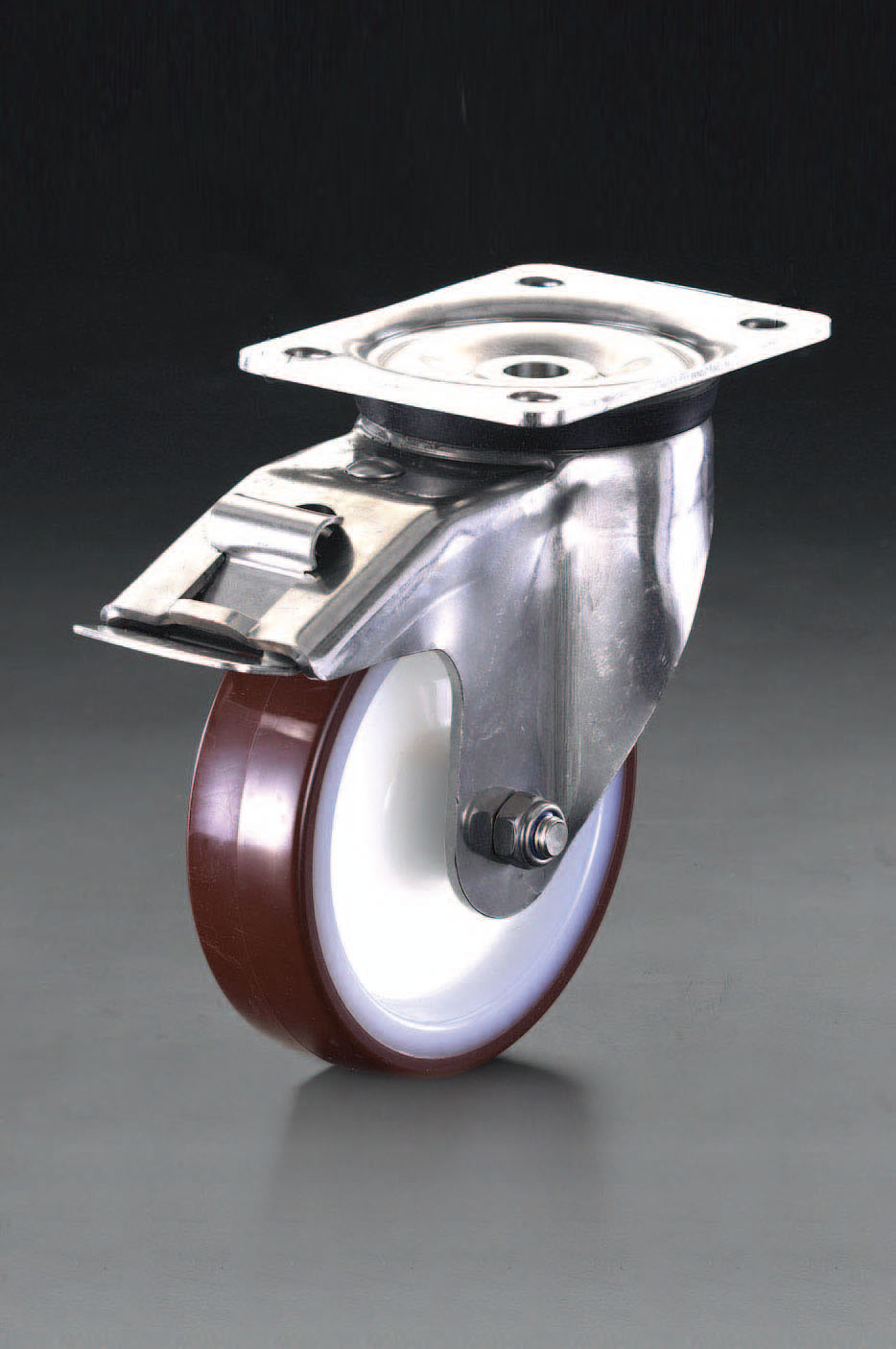 【メーカー在庫あり】 エスコ ESCO 125mm キャスター 自在・後ブレーキ付・ステンレス製 000012261097 HD店|ヒロチー商事 ハーレー 店