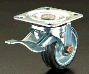 【メーカー在庫あり】 エスコ ESCO 100mm キャスター 自在金具・前輪ブレーキ付 000012040848 HD店|ヒロチー商事 ハーレー 店