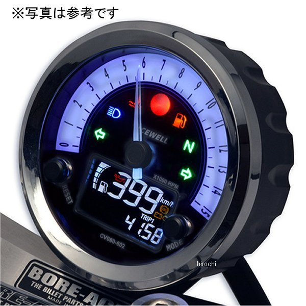 エースウェル ACEWELL 多機能デジタルメーター 12,000rpm 12Vバッテリー車 汎用 白文字盤 CV080-502W HD店｜ヒロチー商事 ハーレー 店