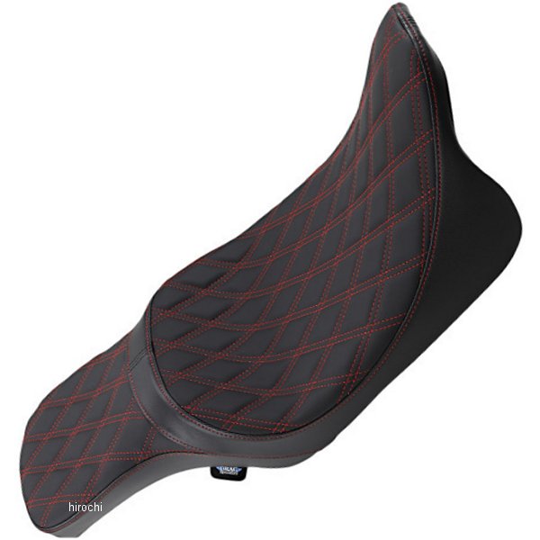 【USA在庫あり】 DRAG Specialties シート プレデター 2アップ ハーレー ツーリング ダブルダイヤモンド/赤ステッチ 0801-1272 HD店
