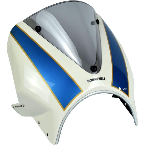 ピラミッドプラスチック Pyramid Plastics フライスクリーン 16年-22年 Bonneville T120 白/青 26002D HD店