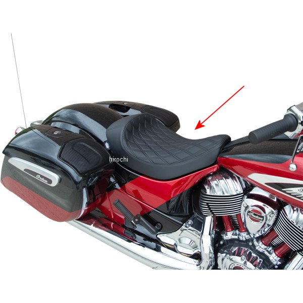【USA在庫あり】 DRAG Specialties ドラックスペシャリティーズ シート ソロ ダブルダイヤモンド 14年-18年 インディアン Chief 黒ステッチ 0810-2267 HD店