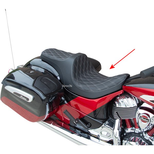 【USA在庫あり】 DRAG Specialties ドラックスペシャリティーズ シート プレデター3 フォワード ダブルダイヤモンド シルバーステッチ 0810-2271 HD店