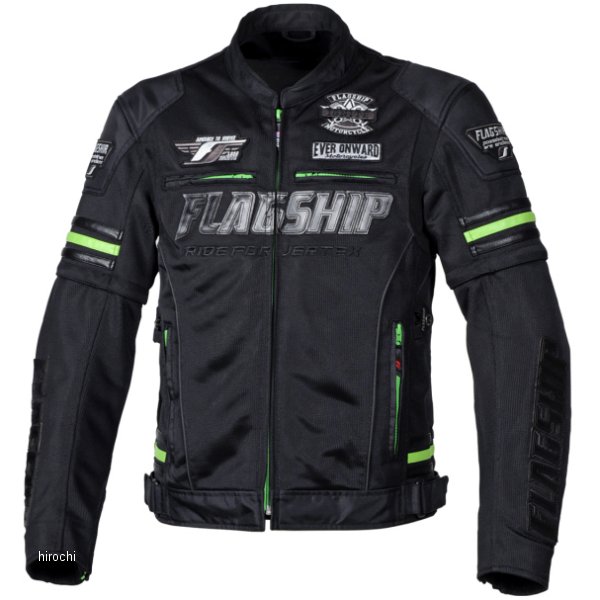 フラッグシップ FLAGSHIP 春夏モデル イクシードメッシュジャケット 黒/緑 Lサイズ FJ-S203SP HD店|ヒロチー商事 ハーレー 店