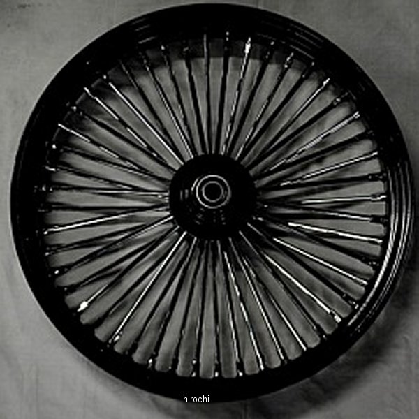 部品屋K&W KING スポークホイール 黒/クローム 23×3.5J フロント用 P37-532 HD店