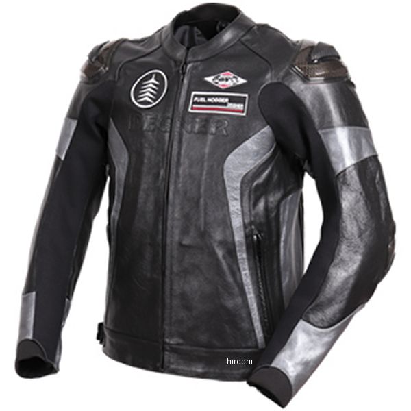 【メーカー在庫あり】 デグナー DEGNER レザーレーシングジャケット 黒/ガンメタル Lサイズ 19WJ-19 HD店