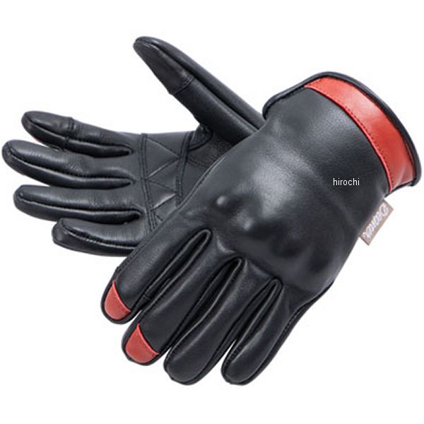 【メーカー在庫あり】 デグナー DEGNER レディース レザーグローブ 黒/赤 Lサイズ FRTG-88 HD店
