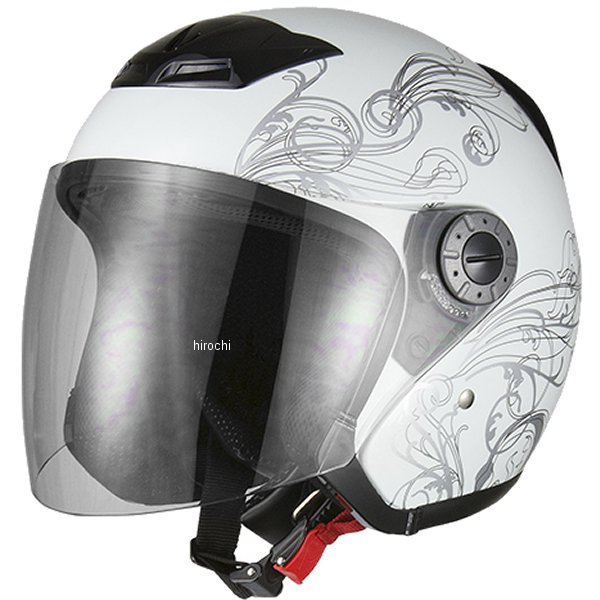 【メーカー在庫あり】 NBS バイクパーツセンター ジェットヘルメット グラフィック 白 Lサイズ(59-60cm未満) 721001 HD店