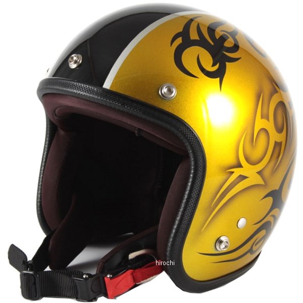 ナナニージャム 72JAM ジェットヘルメット カスタムペイントJAM TRIBAL ゴールド/ブラックライン フリーサイズ(57-60cm未満) JCP-26 HD店