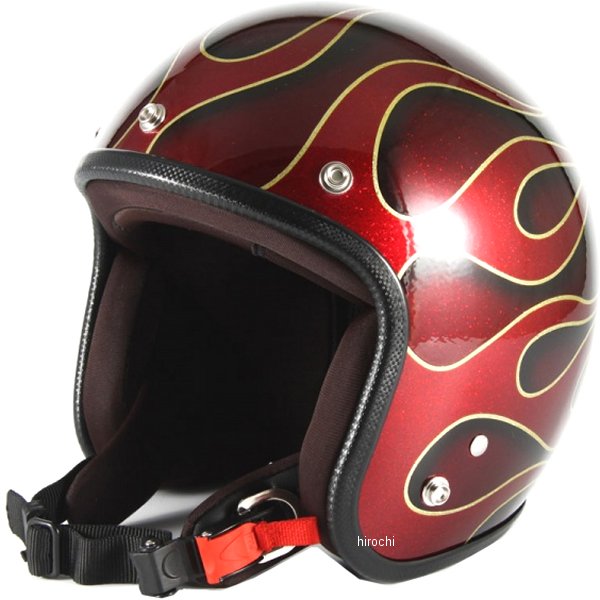 ナナニージャム 72JAM ジェットヘルメット FLAMES 赤 フリーサイズ(57-60cm未満) JCP-41 HD店|ヒロチー商事 ハーレー 店