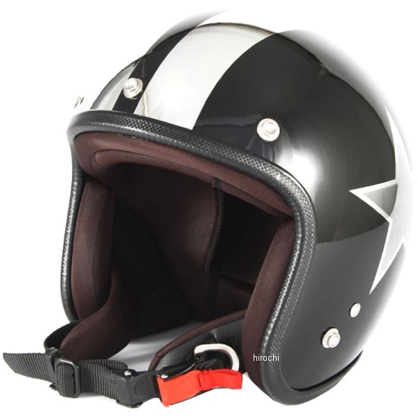 ナナニージャム 72JAM ジェットヘルメット BLACK STAR 黒 フリーサイズ(57-60cm未満) JCP-50 HD店