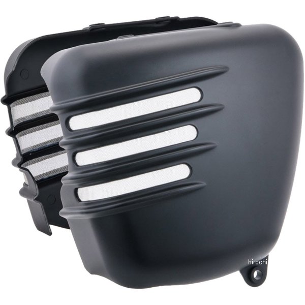 モートーンカスタムズ サイドカバー リブ 02年-15年 トライアンフ Bonneville T100 空冷 マット黒 MTE129 HD店｜ヒロチー商事 ハーレー 店