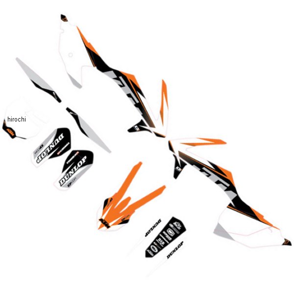 【USA在庫あり】 D'cor Visuals グラフィックキット 16年-18年 KTM 125 SX オレンジ/黒/白 4302-6118 HD店