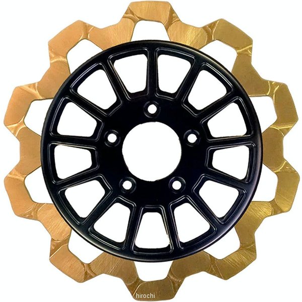 【メーカー在庫あり】 リンドールブレーキ LyndallBrakes ブレーキローター BOW-TIE/13SPOKE 11.5インチ ゴールド/黒 5mm厚 フロント 4202-1135 HD店｜ヒロチー商事 ハーレー 店