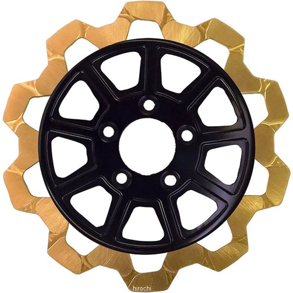 【メーカー在庫あり】 リンドールブレーキ LyndallBrakes ブレーキローター BOW-TIE/9SPOKE 11.8インチ ゴールド/黒 5mm厚 フロント 4203-1133 HD店