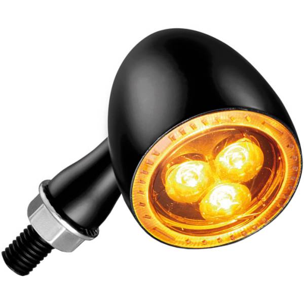 ケラーマン Kellermann Bullet 1000 Dark/バレット1000 ダーク マットブラック/スモーク アンバー 1個売り KM184-100 HD店