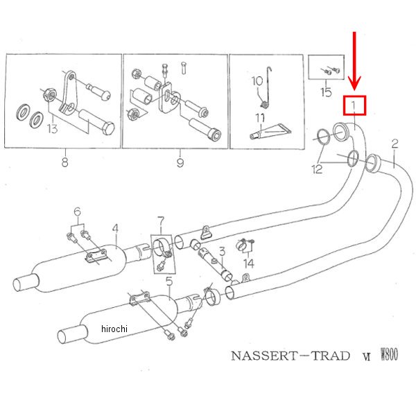 ビート BEET エキゾーストパイプ ステンレス NO.1 W800 8008-KA9-01 HD店|ヒロチー商事 ハーレー 店