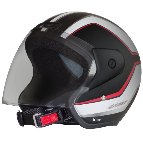 【メーカー在庫あり】 リード工業 APRET ジェットヘルメット レイトオリジナル マットブラック/赤 フリーサイズ(57cm-60cm) APRETREIT2 HD店