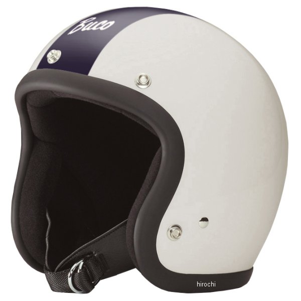 【メーカー在庫あり】 ブコ BUCO ジェットヘルメット ベビーブコ ストライプ アイボリー/ブラックライン MLサイズ 0107BBCS01024 HD店｜ヒロチー商事 ハーレー 店