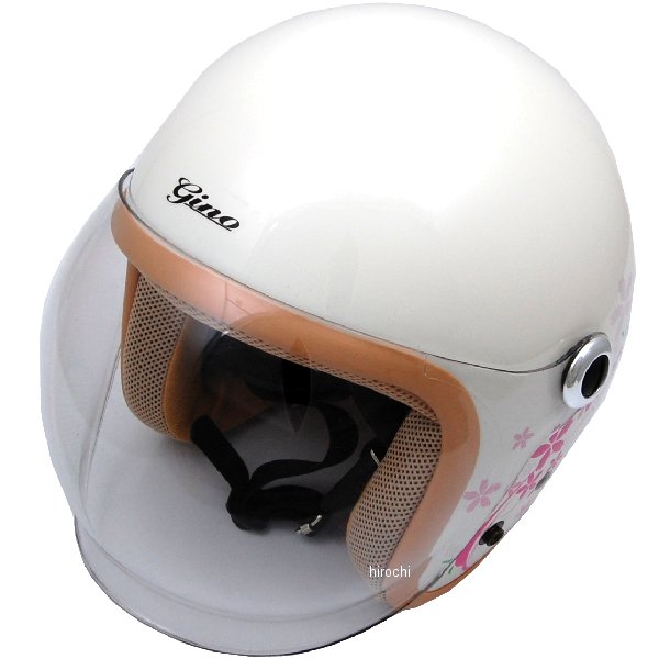 【メーカー在庫あり】 TNK工業 レディースジェットヘルメット GS-6 サクラホワイト フリーサイズ (57-58cm未満) 4984679511998 HD店