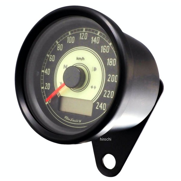 【メーカー在庫あり】 NEO FACTORY ネオファクトリー 60mm レトロフェイス インジケーター付きスピードメーター 黒 031295 HD店 23,380円