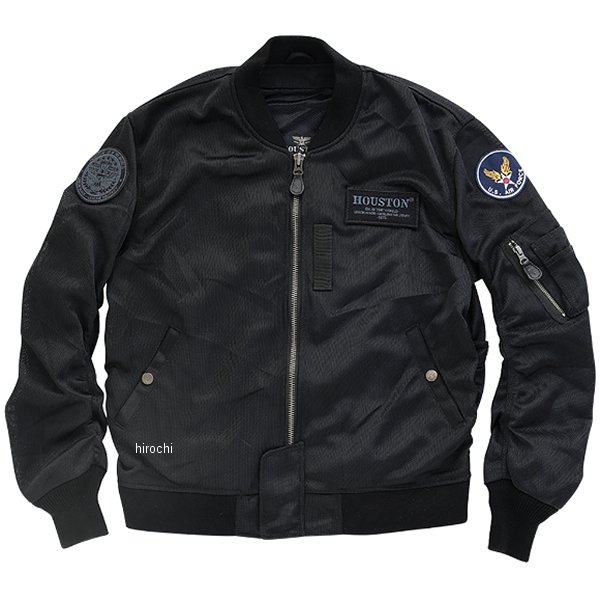 HTVA-2311S ヒューストン HOUSTON 春夏モデル メッシュジャケット MA-1 M/C 黒 2XLサイズ HTVA2311SBK2 HD店