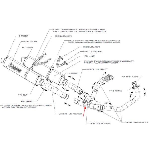 アクラポビッチ AKRAPOVIC ヘッダーブラケット 00年-01年 VTR1000SP-1 P-H10B HD店 10,016円