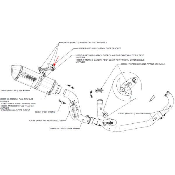 アクラポビッチ AKRAPOVIC サイレンサーステー 03年-05年 ドゥカティ モンスターS4R カーボン P-MBD10R1 HD店