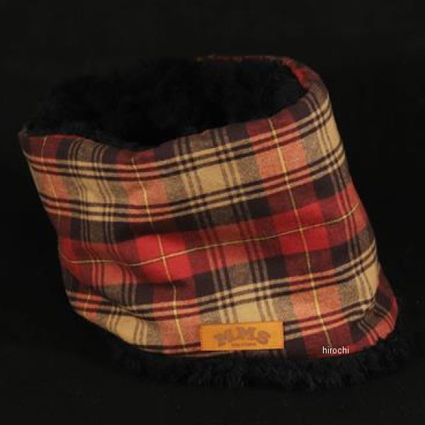 GOODS グッズ ROBIN NECK WARMER /タータンチェック（RED）&ブラックファー MMS-NW001 HD店