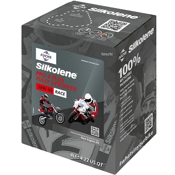 シルコリン SILKOLENE 4st エンジンオイル PRO 4 PLUS 10W-50 4リットル SIL602013729 HD店