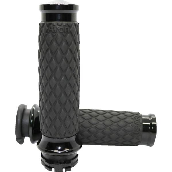 【USA在庫あり】 AVON GRIPS ダイヤモンド コンター グリップ09年-22年 ハーレー XLN883 Iron 黒 0630-3111 HD店